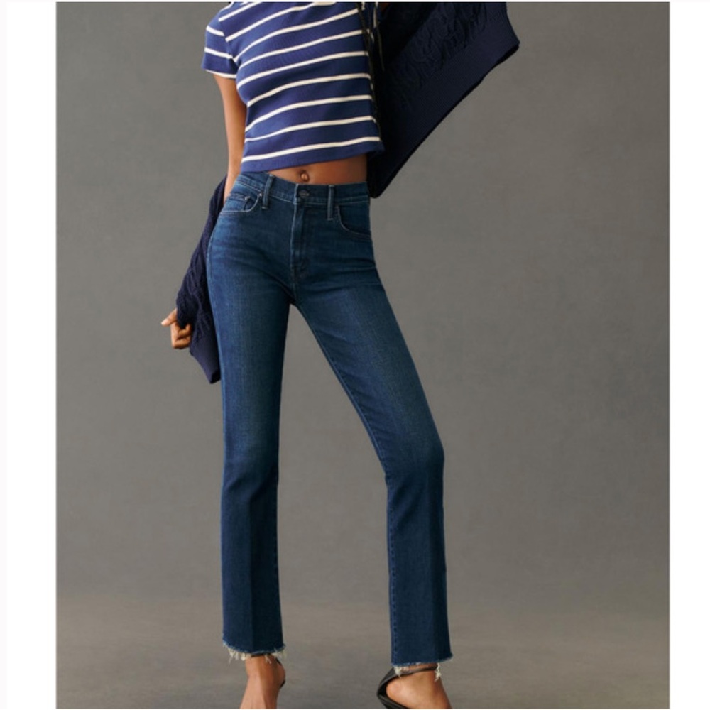 Mother The Insider Crop Step Fray Jeans in Movin On Up Size 31 - Picture 16 of 16